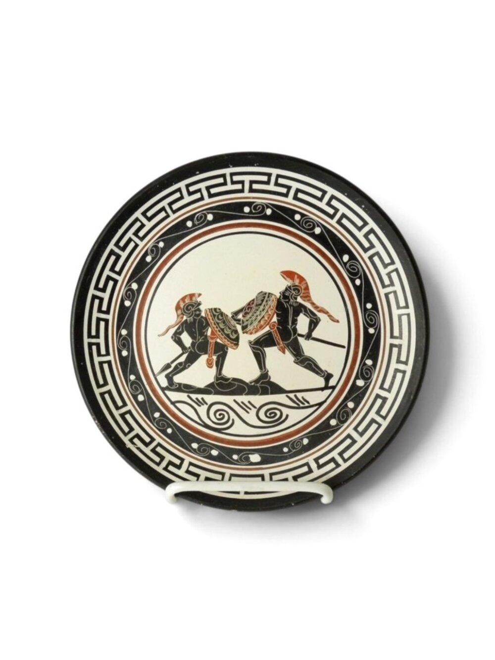 Vintage Greek Terracotta Warrior Round Decorative Wall Plate Greece 7.7”